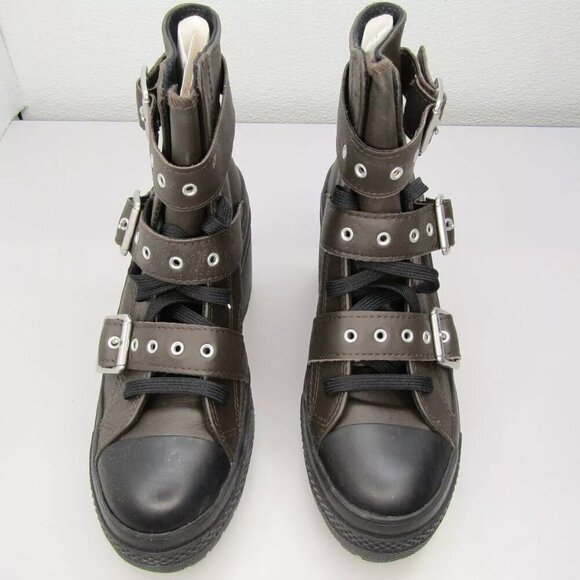 NEW CONVERSE Women Chuck 70 De Luxe Heel Leather Buckle Platform Sneaker Size 7 - Picture 7 of 9